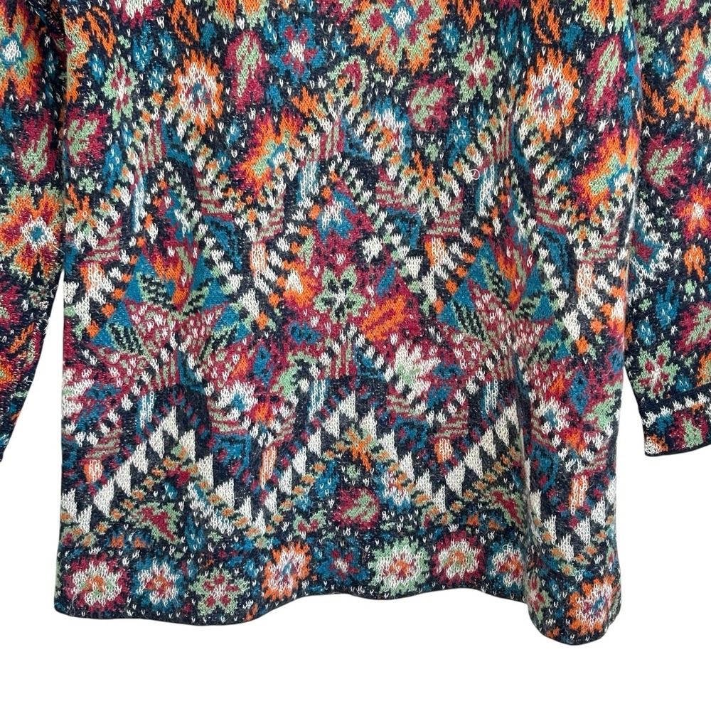 VTG Missoni Floral Tapestry Knit Tunic Sweater M Art Wool Alpaca Jacquard Italy - Picture 4 of 10